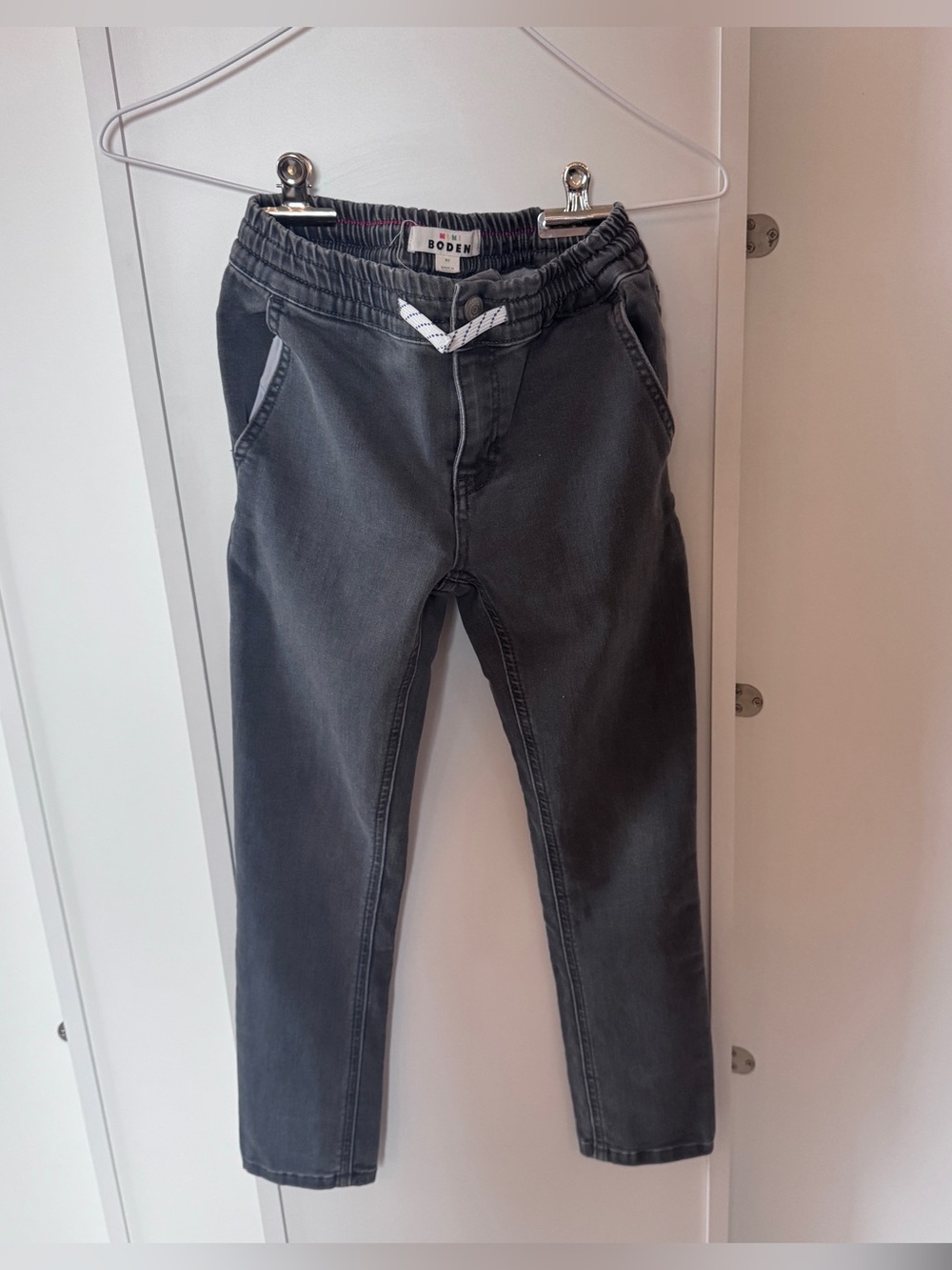 Boden Kids Charcoal Elastic-Waist Slim Joggers